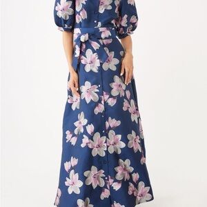 Floral Blue and Pink Formal Dress
